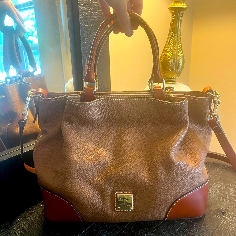 Dooney & Bourke Brown Leather Tote Crossbody Bag
